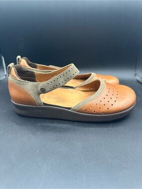 SAS Eden Women US 10 Mary Jane Desert Sage Brown Leather Comfort Shoes